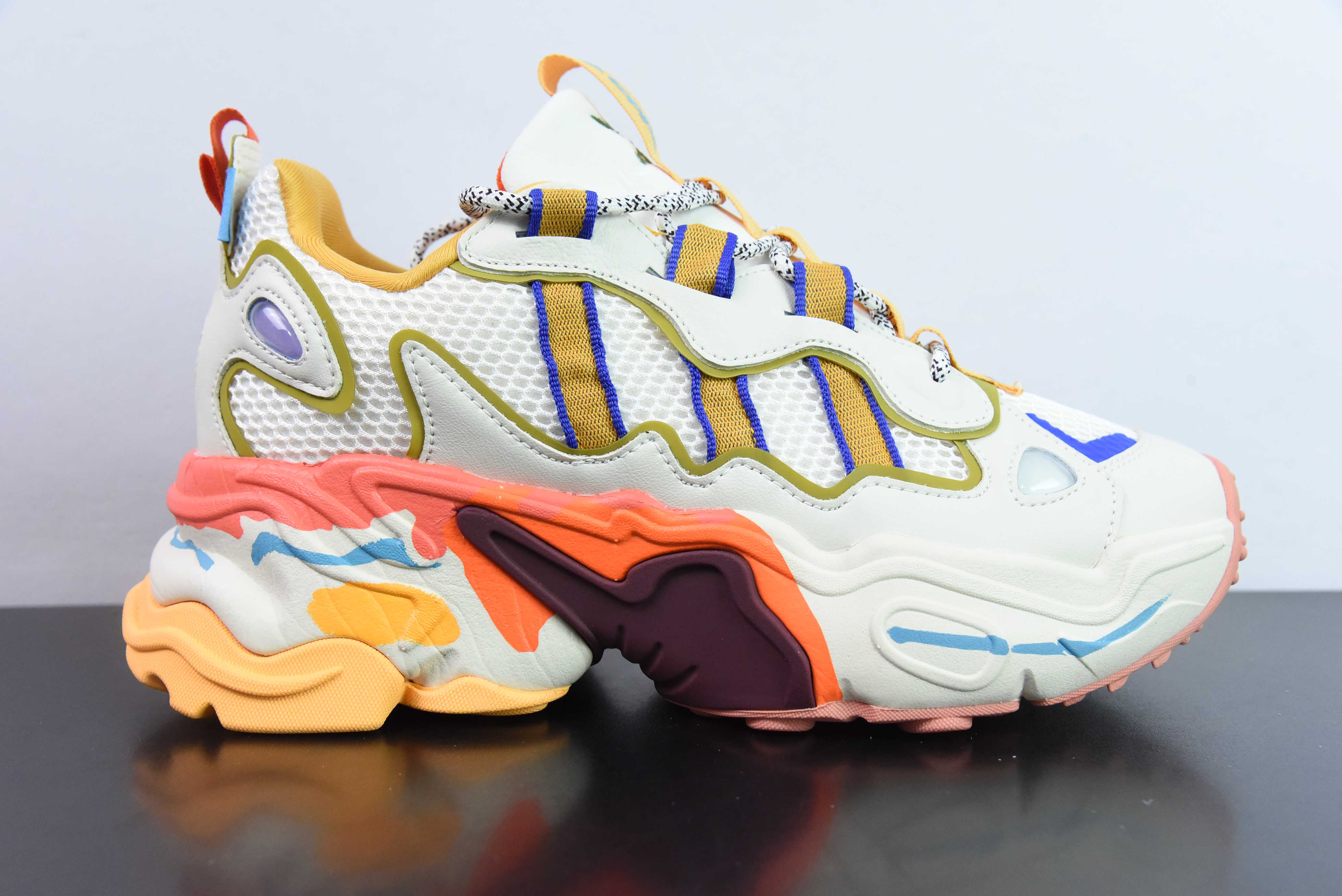 광고 오리지널스 오즈 시미스 1.0 오즈 시미스 1.0 시리즈 로우 탑 두꺼운 바닥 높이 증가 팝 스타일 레트로 쿠션 캐주얼 스포츠 조깅화 IG5660 사이즈: 36-46