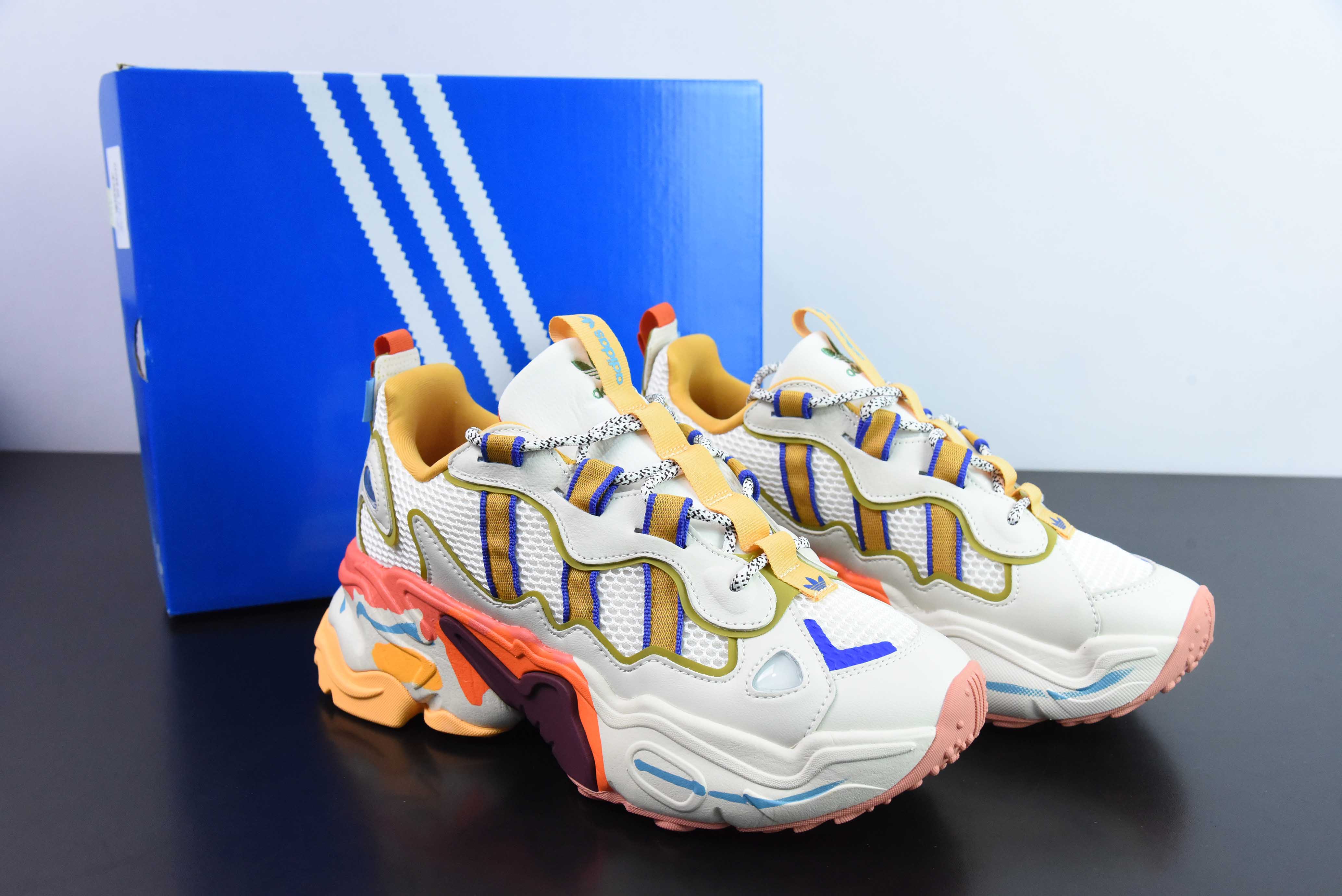 광고 오리지널스 오즈 시미스 1.0 오즈 시미스 1.0 시리즈 로우 탑 두꺼운 바닥 높이 증가 팝 스타일 레트로 쿠션 캐주얼 스포츠 조깅화 IG5660 사이즈: 36-46