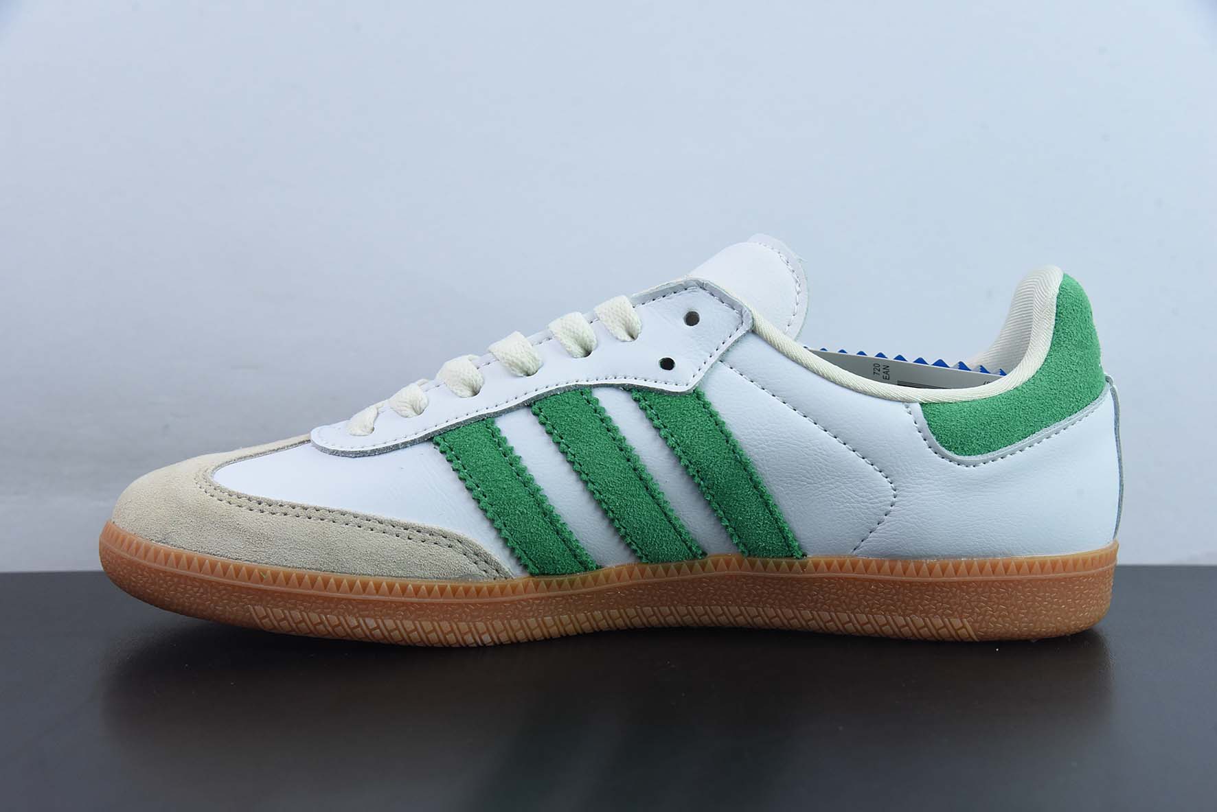 스포티 & 리치 x 아디다스 오리지널스 삼바 OG 삼바 시리즈 신사 독일 트레이닝 축구 가죽 보드 슈즈 화이트 화이트 그린 라이트 그레이 그레이 생고무 솔 HQ6075 사이즈: 36-45
