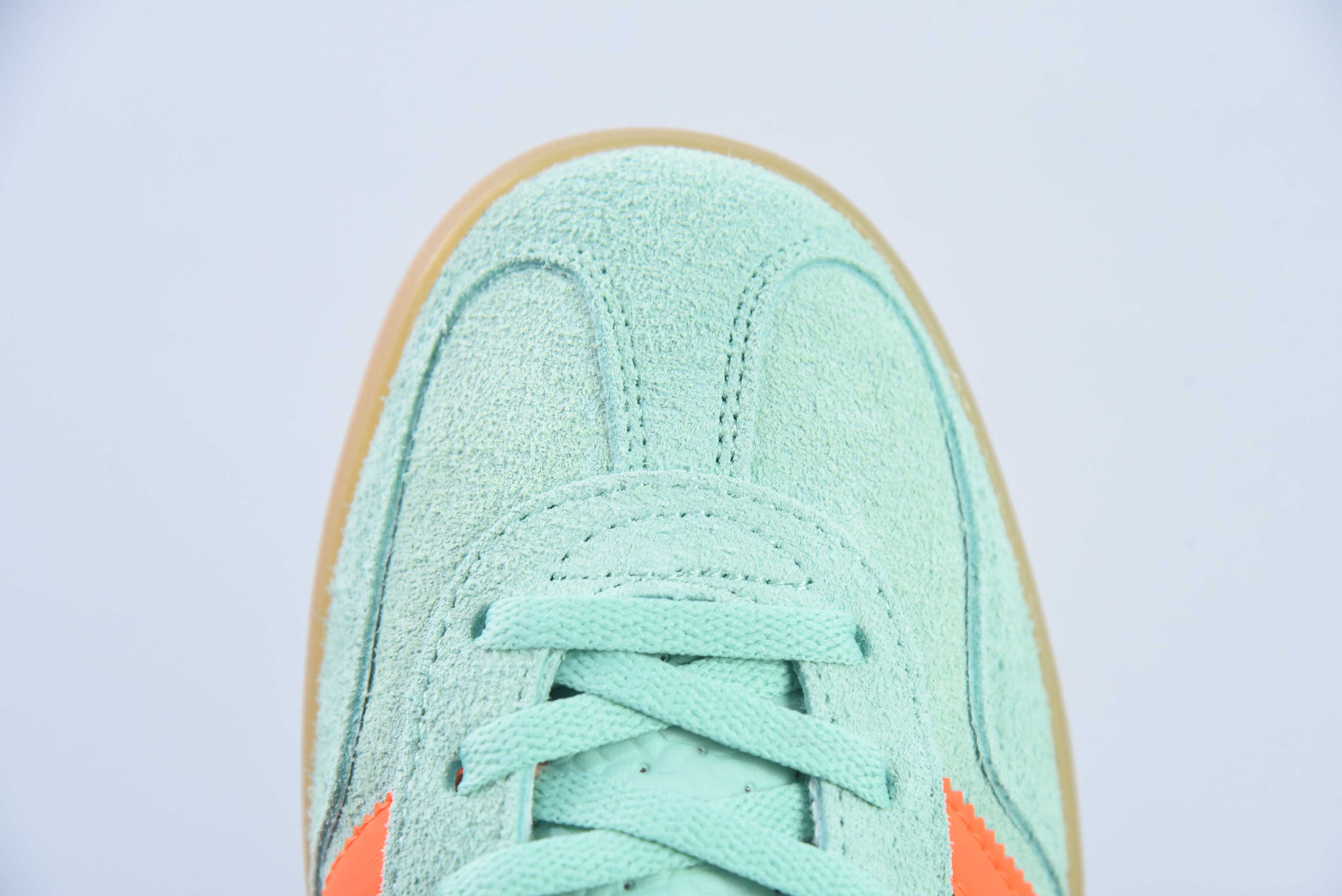 Adi AD 가젤 인도어 트레이너 가젤 인도어 트레이너 로우 탑 레트로 빈티지 매치 캐주얼 운동화 민트 그린 오렌지 생고무 솔 HQ8714 사이즈 36-45