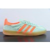 Adi AD 가젤 인도어 트레이너 가젤 인도어 트레이너 로우 탑 레트로 빈티지 매치 캐주얼 운동화 민트 그린 오렌지 생고무 솔 HQ8714 사이즈 36-45