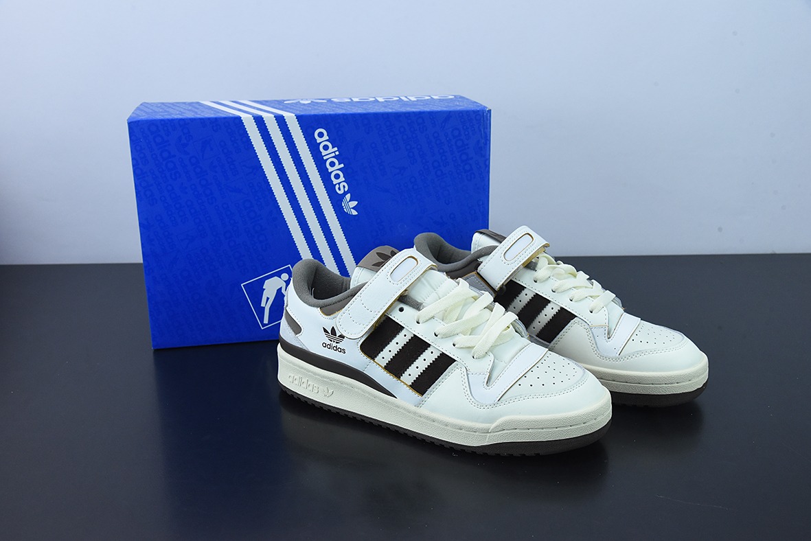 AD 오리지널스 포럼 84 로우 로마 시리즈 벨크로 로우탑 레트로 레이스업 캐주얼 운동화 가죽 화이트 모카 브라운 아이템 번호: GX4567 사이즈: 36-45