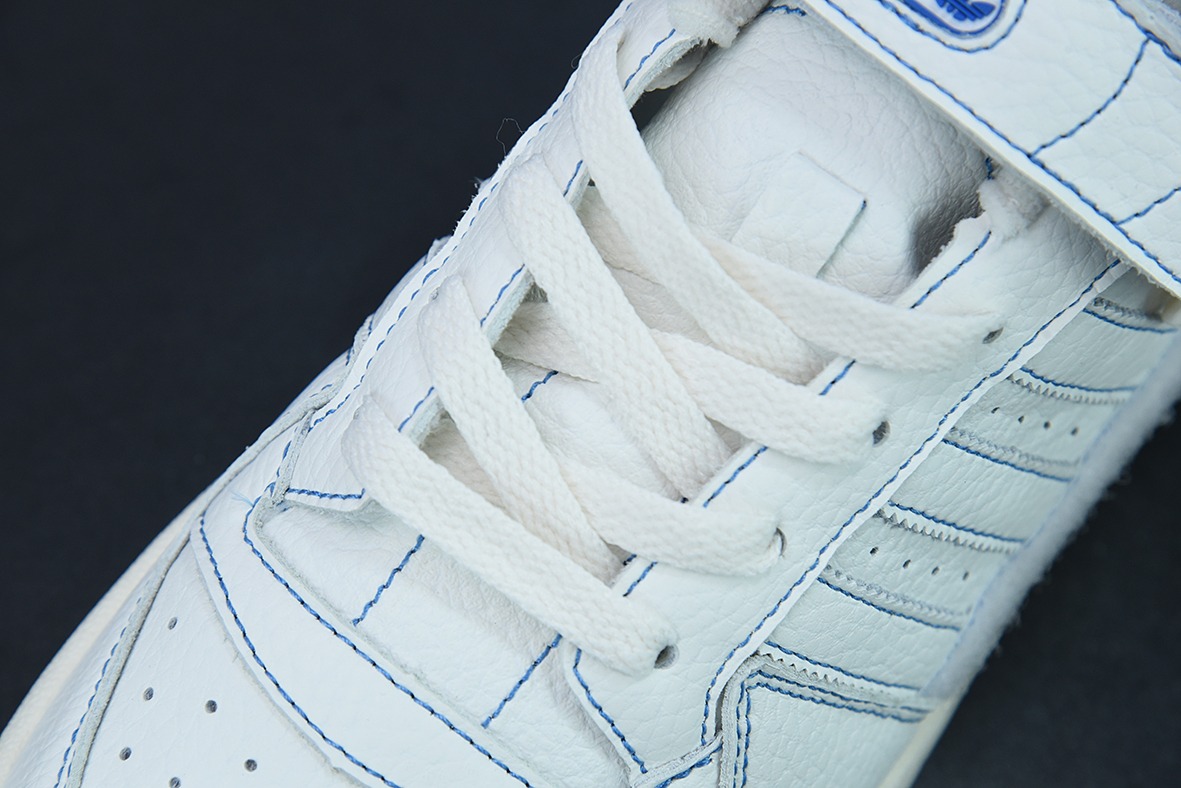 오리지널 박스 오리지널 라벨 AD 아디다스 오리지널스 포럼 로우 화이트 블루 스티치 클래식 벨크로 레트로 보드숏 아이템 번호: GX1018 사이즈: 36-45