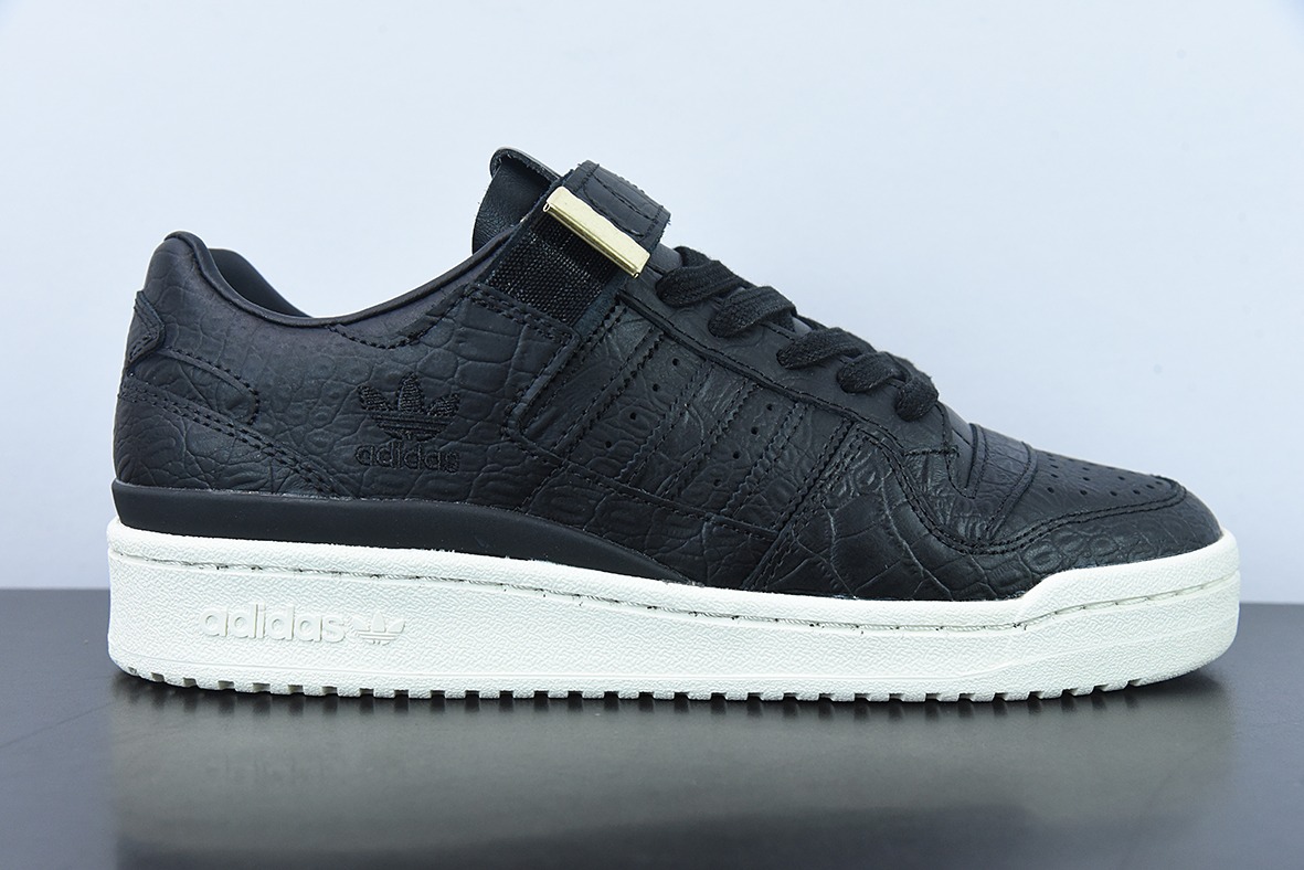 아디다스 아디다스 클로버 오리지널스 포럼 84 로우 로마 벨크로 로우 탑 레트로 레이스업 캐주얼 스니커즈 블랙 크로커다일 프린트 H 사이즈: 36-45