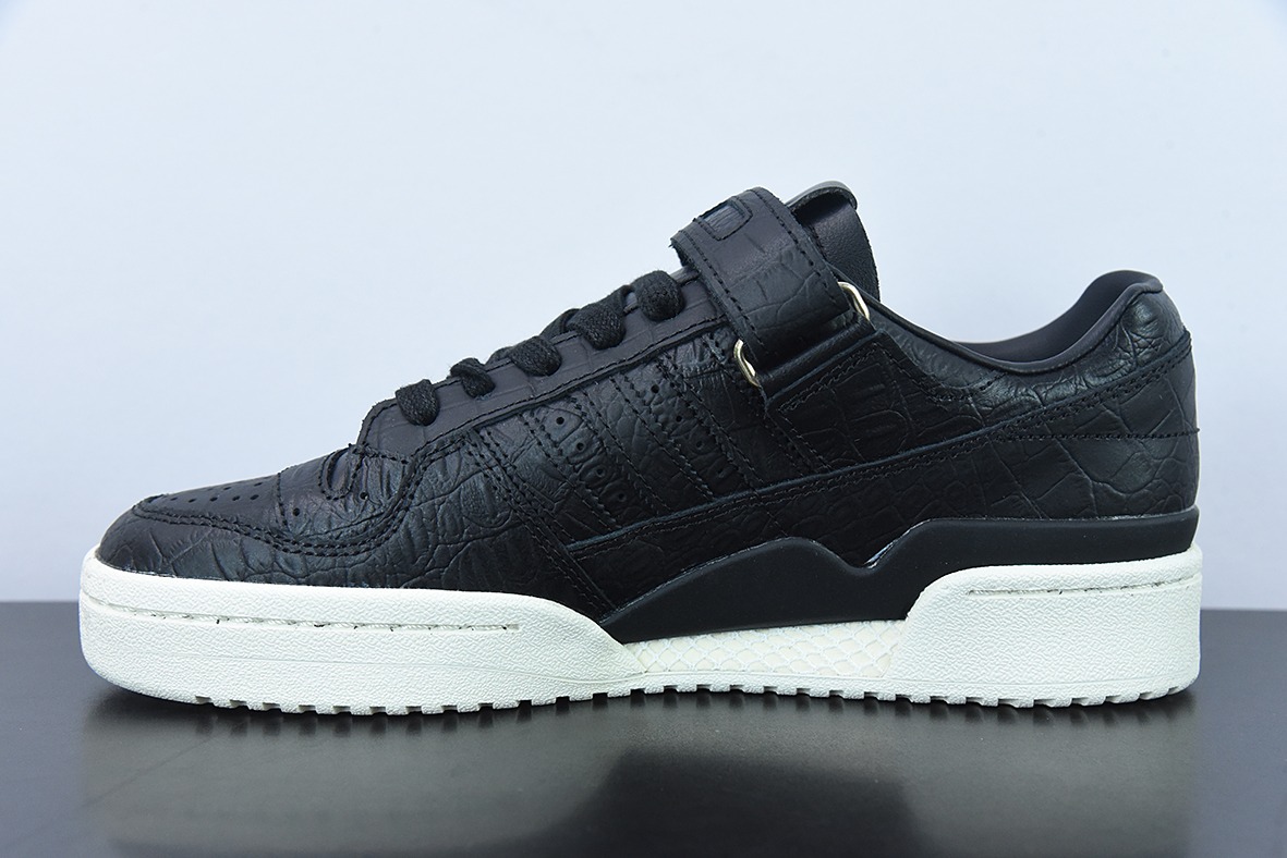 아디다스 아디다스 클로버 오리지널스 포럼 84 로우 로마 벨크로 로우 탑 레트로 레이스업 캐주얼 스니커즈 블랙 크로커다일 프린트 H 사이즈: 36-45