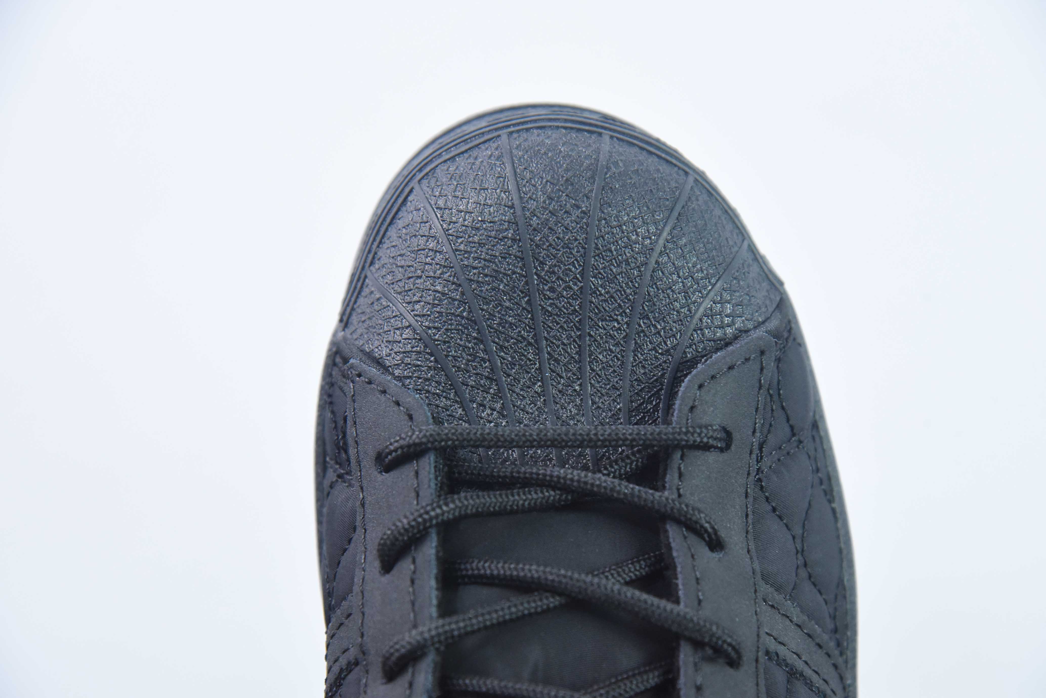 아디다스 클로버 슈퍼스타 쉘 헤드 플레이트 슈즈   퓨어 블랙 우븐 사이즈: 36-45