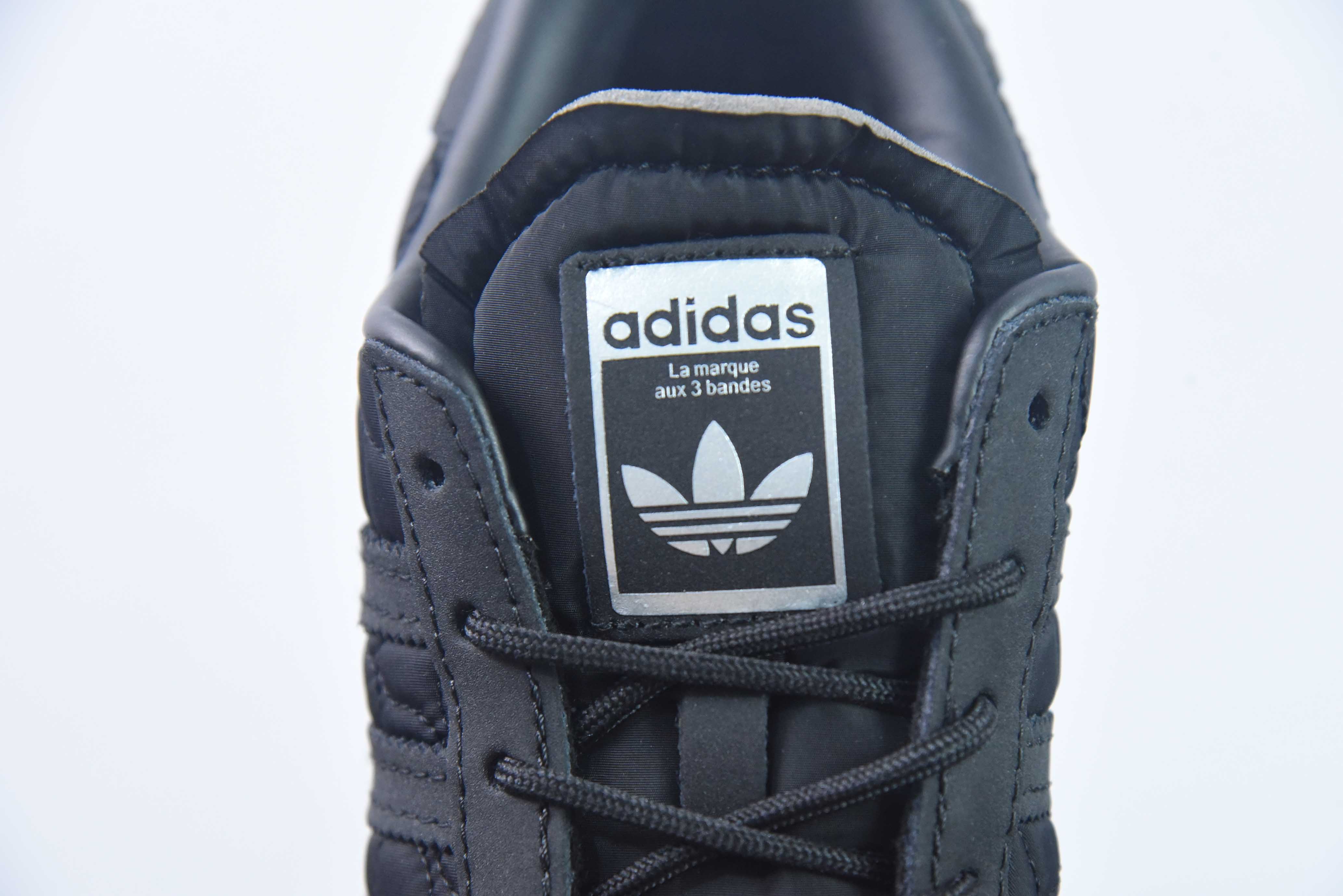 아디다스 클로버 슈퍼스타 쉘 헤드 플레이트 슈즈   퓨어 블랙 우븐 사이즈: 36-45