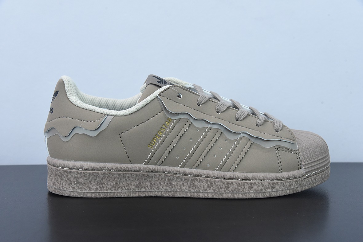 AD 오리지널 슈퍼 스타 클로버 여성용 봄 '22 로우 탑 크림 레이스 클래식 쉘 토 보드 슈즈 GW4440 사이즈: 35-44