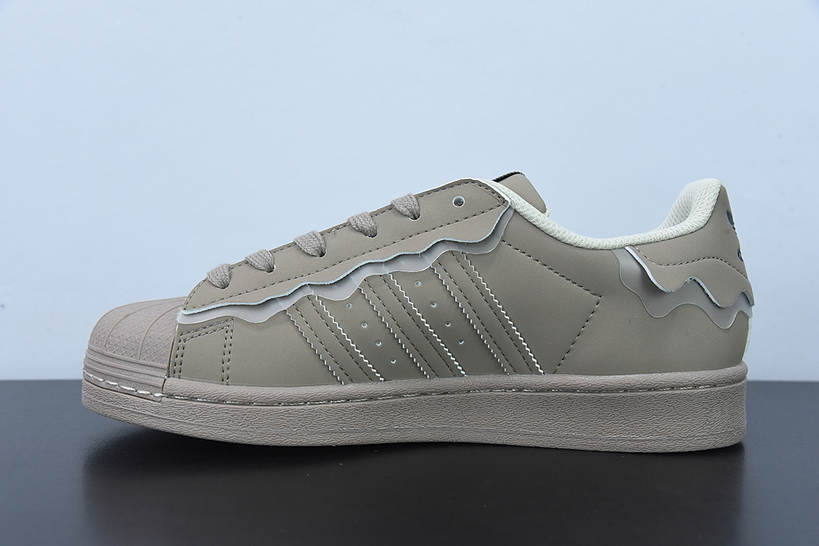 AD 오리지널 슈퍼 스타 클로버 여성용 봄 '22 로우 탑 크림 레이스 클래식 쉘 토 보드 슈즈 GW4440 사이즈: 35-44