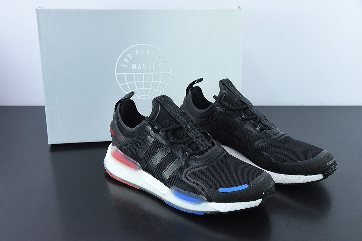 아디다스 아디다스 NMD_V3 부스트 OG 화이트 플라이 위브 로우탑 팝콘 쿠셔닝 페플럼 캐주얼 러닝화 ‘블랙 레드 블루’ GX3378 사이즈: 36-45