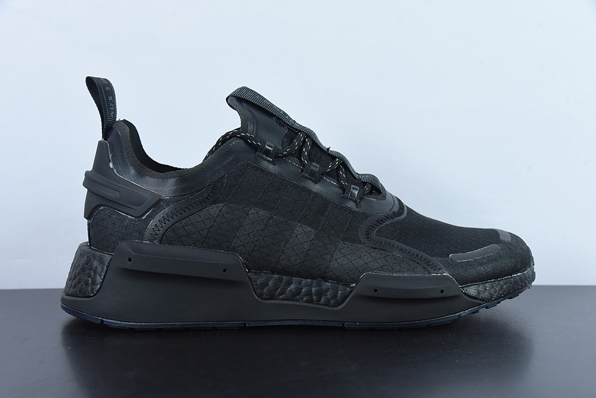 아디다스 아디다스 NMD_V3 부스트 OG 화이트 플라잉 위브 시리즈 로우탑 팝콘 쿠셔닝 백 캐주얼 스포츠 러닝화 블랙 GX3373 사이즈: 36-45