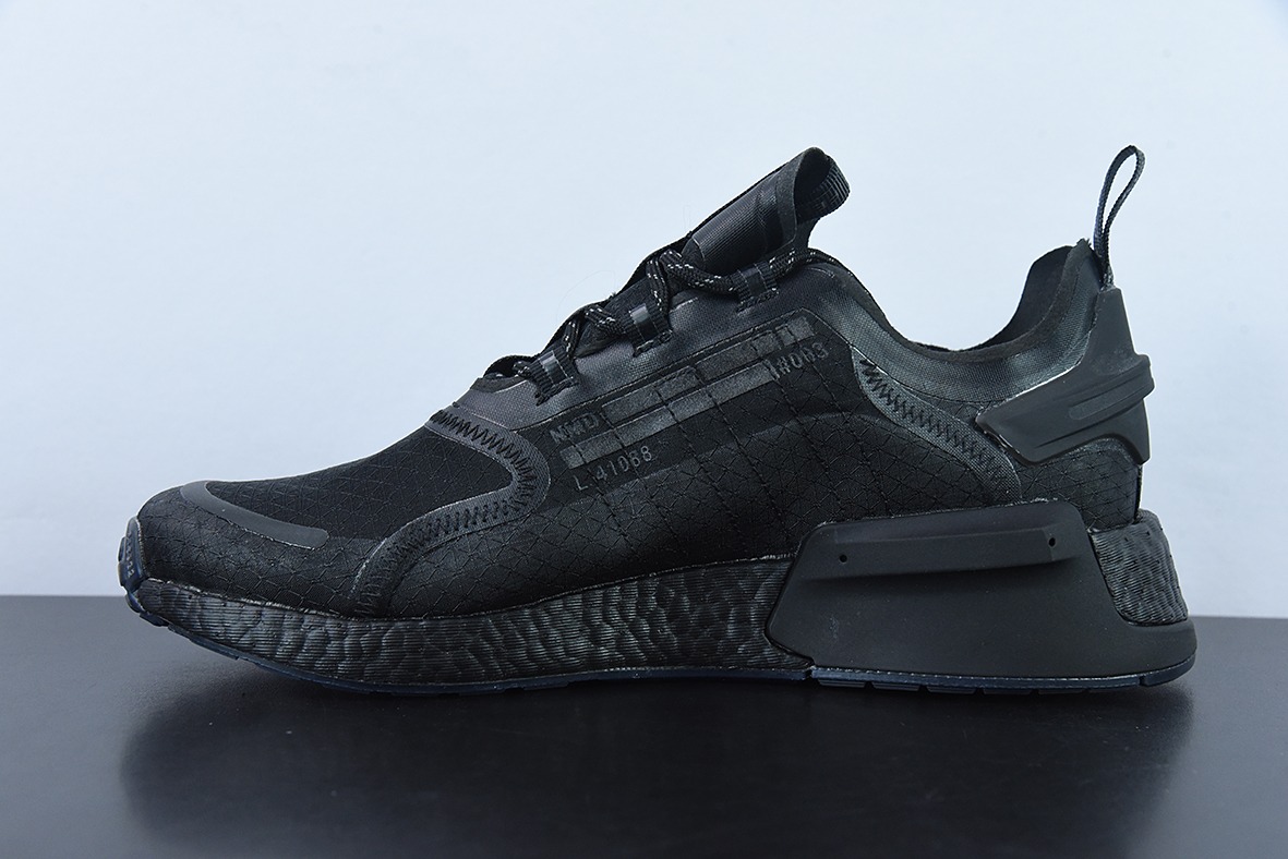 아디다스 아디다스 NMD_V3 부스트 OG 화이트 플라잉 위브 시리즈 로우탑 팝콘 쿠셔닝 백 캐주얼 스포츠 러닝화 블랙 GX3373 사이즈: 36-45