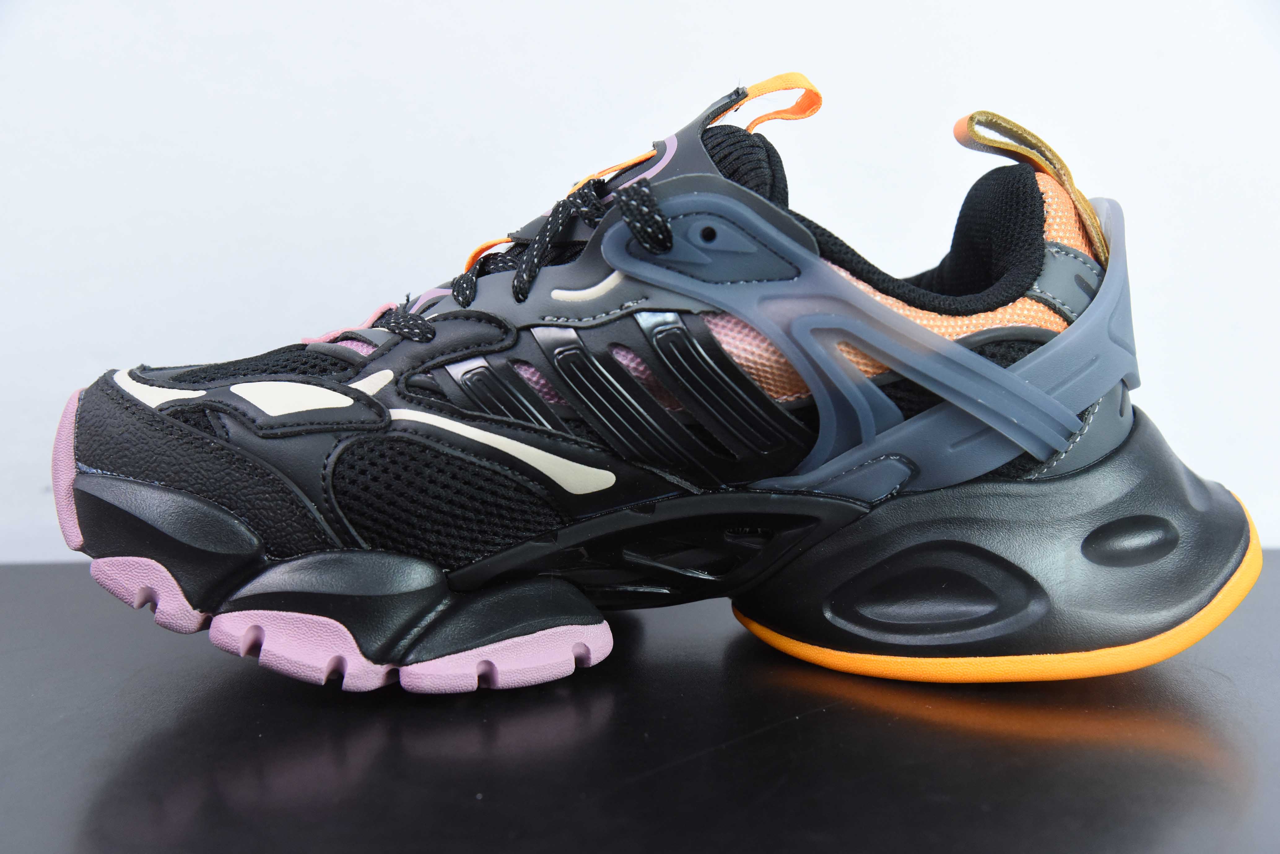 아디다스 아디다스 XLG 러너 디럭스 시리즈 로우 탑 두꺼운 바닥 높이 증가 팝 스타일 레트로 쿠셔닝 캐주얼 스포츠 조깅화 블랙 오렌지 사이즈: 35.5-45