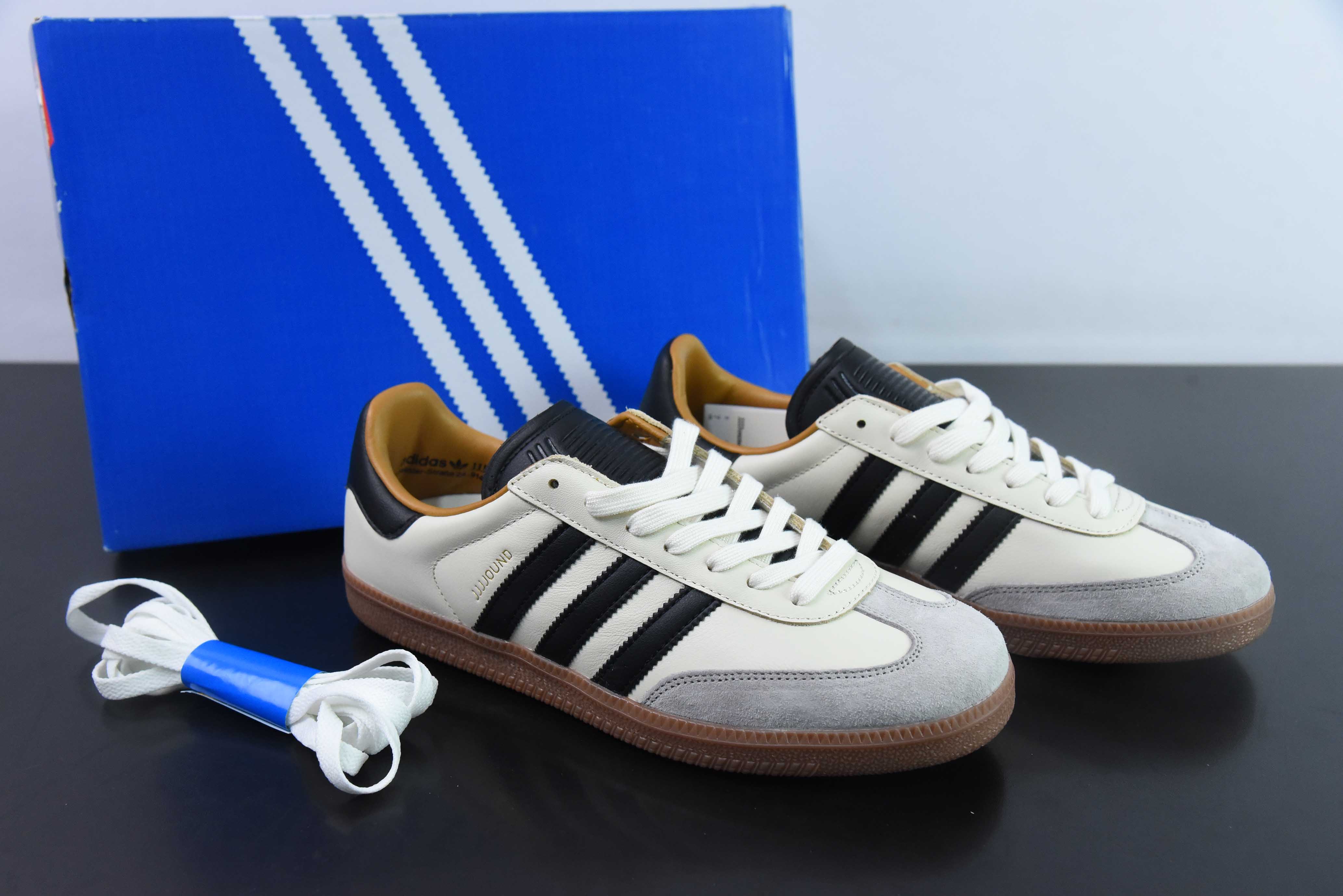 JJ 공동 브랜드 그레이 화이트 블랙 ID8708 아디다스 클로버 제이제이제이자운드 x 아디다스 오리지널스 삼바 OG 충격 흡수 로우탑 보드 슈즈 남성 및 여성 신발 36-45 하프 사이즈