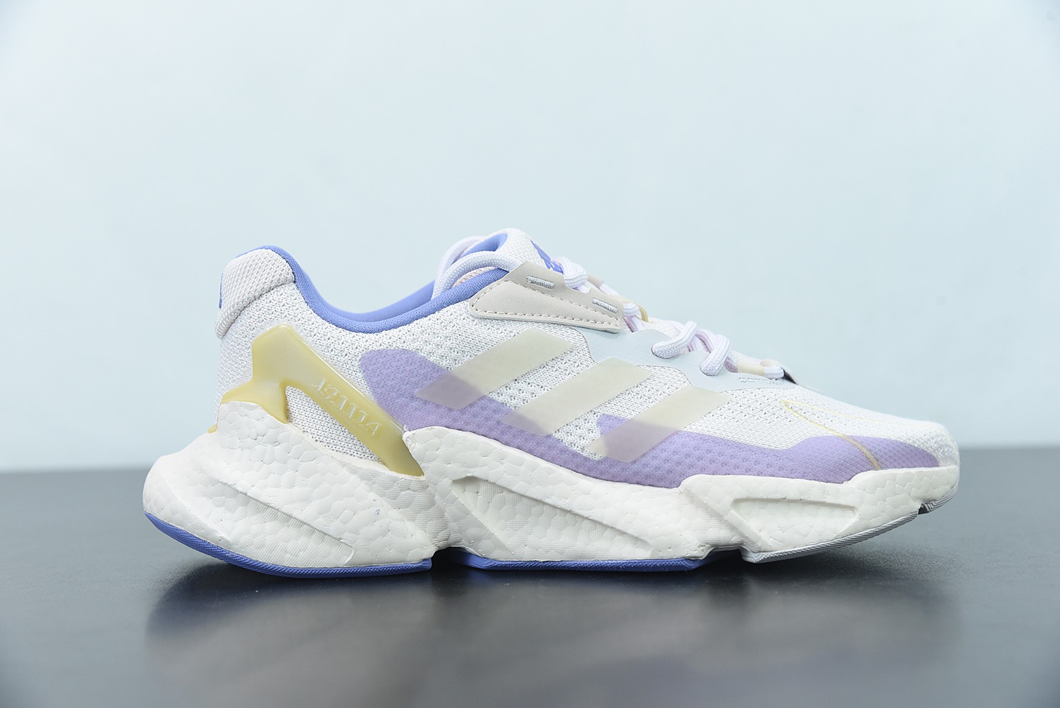 Adi X9000L4 화이트 퍼플 애드 부스트 X9000L4 뉴 99 시리즈 레트로 팝콘 러닝화 품목 번호: S23671 사이즈: 36-39