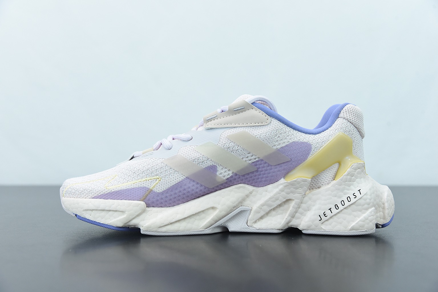 Adi X9000L4 화이트 퍼플 애드 부스트 X9000L4 뉴 99 시리즈 레트로 팝콘 러닝화 품목 번호: S23671 사이즈: 36-39