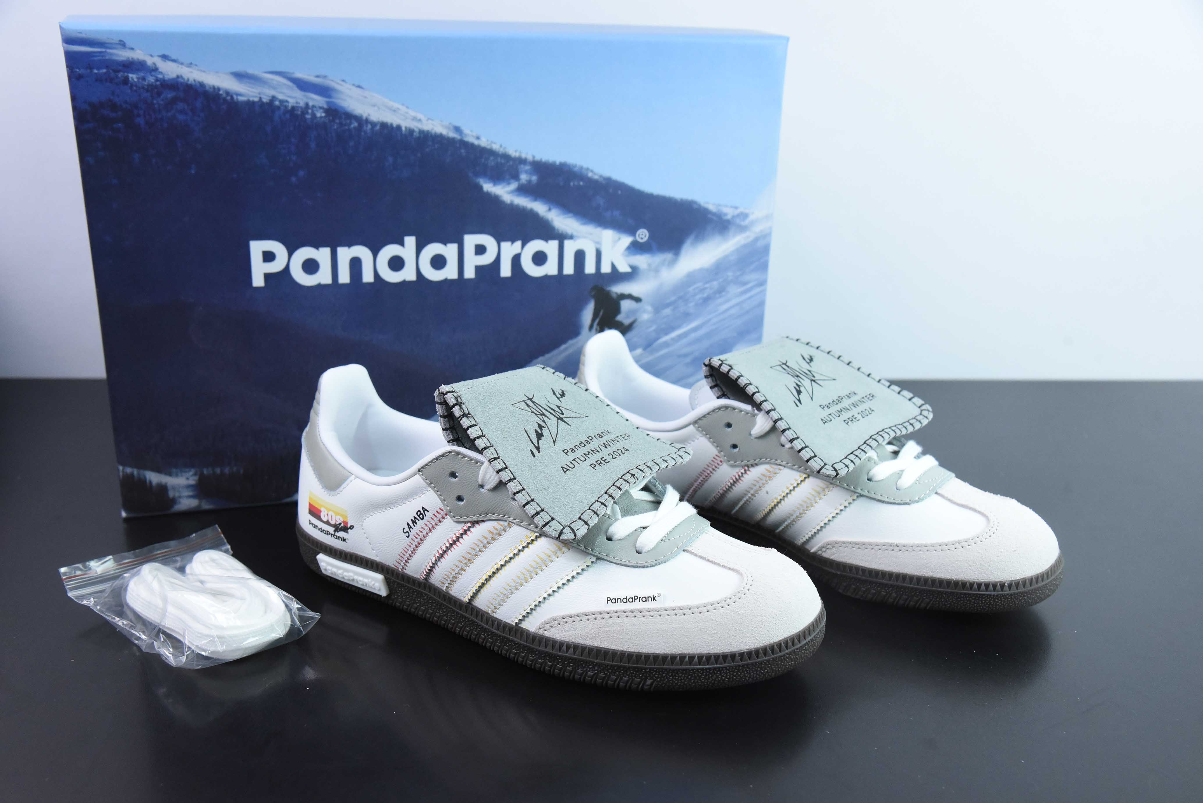 Ad 오리지널스 삼바 OG IG1025 스노우 체이스 기프트 박스 커스텀 아디 샴록 캐주얼 슈즈 사이즈: 36-46