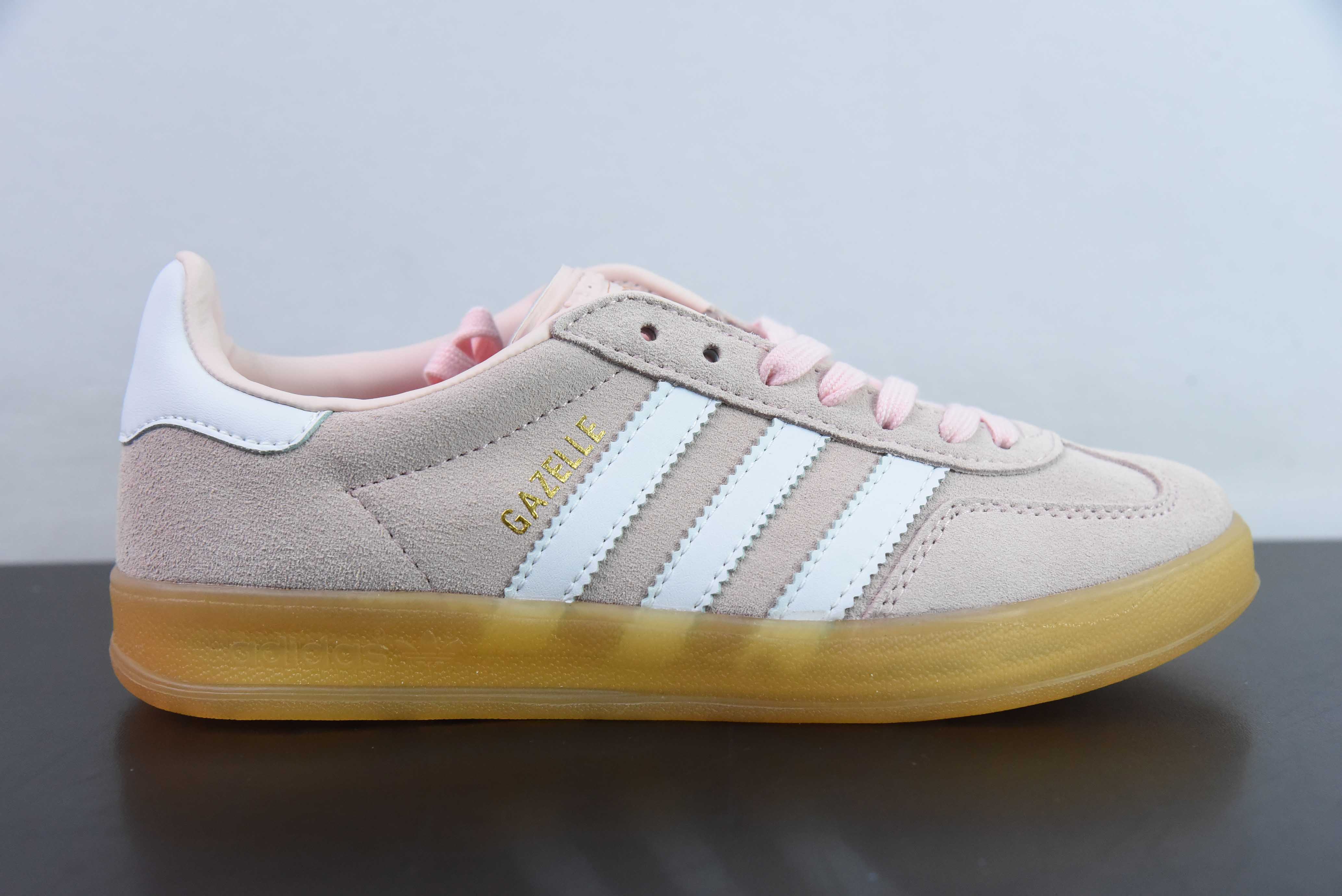 AD 오리지널 가젤 트레이너 가젤 실내화 시리즈 로우탑 빈티지 다용도 캐주얼 운동화 핑크 화이트 IH5484 사이즈: 35-41