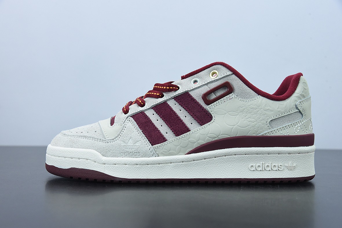 H08G3 아디 클로버 오리지널스 포럼 84 로우 화이트 와인 레드 벨크로 로우탑 레트로 레이스업 백 캐주얼 스포츠 보드 슈즈 아이템 번호: GX8866 사이즈: 36-45