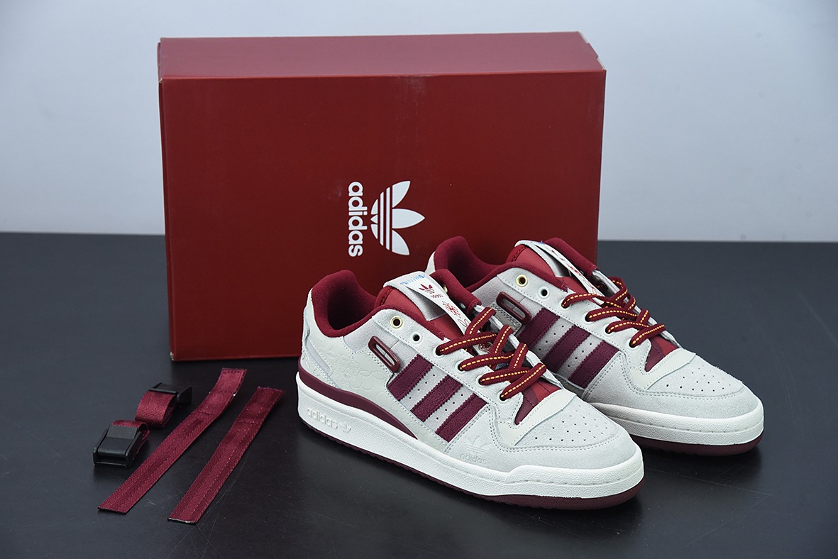 H08G3 아디 클로버 오리지널스 포럼 84 로우 화이트 와인 레드 벨크로 로우탑 레트로 레이스업 백 캐주얼 스포츠 보드 슈즈 아이템 번호: GX8866 사이즈: 36-45