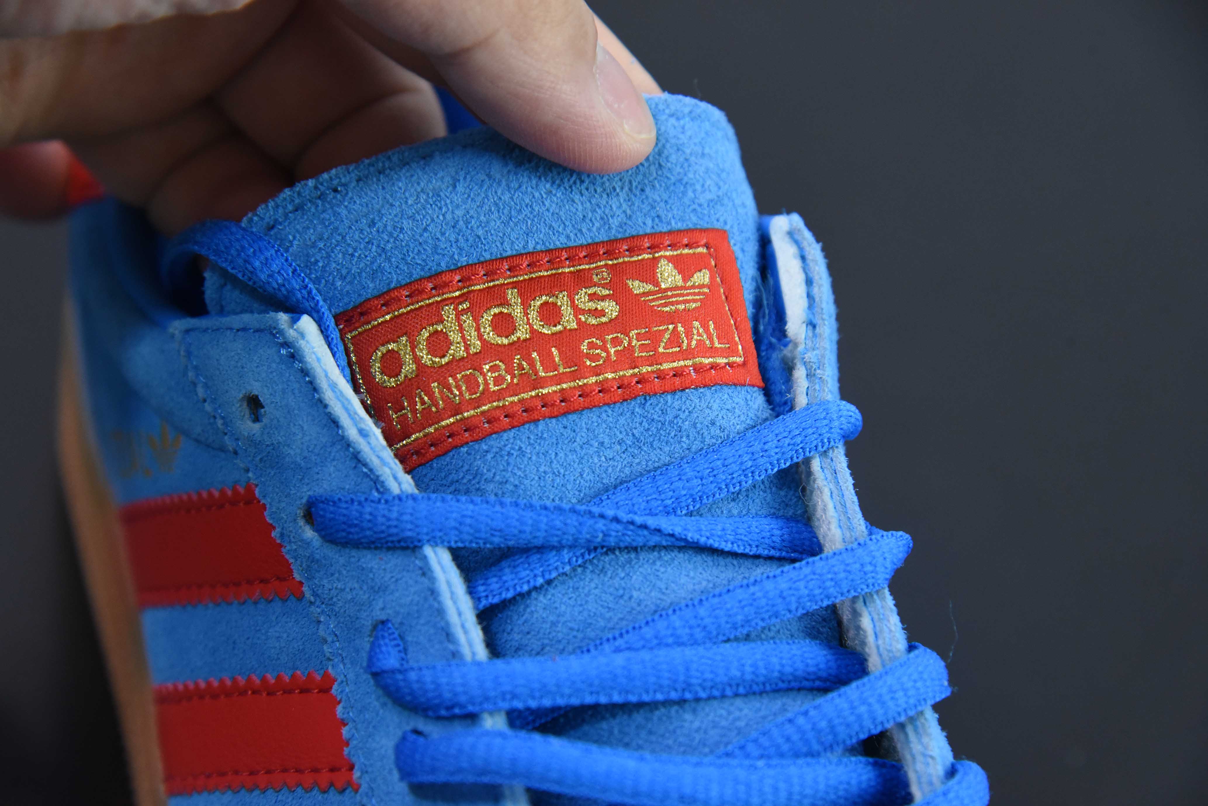 아디다스 아디다스 오리지널스 핸드볼 SPZL 핸드볼 운동화 시리즈 텀블 블루 레드 러버 솔 제품 번호: FX5675 사이즈: 36-45