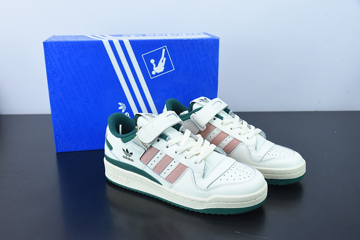 아디 포럼 로우 화이트 핑크 그린 로우탑 스포츠 및 레저 신발 품목 번호: HO1671 사이즈: 36-45