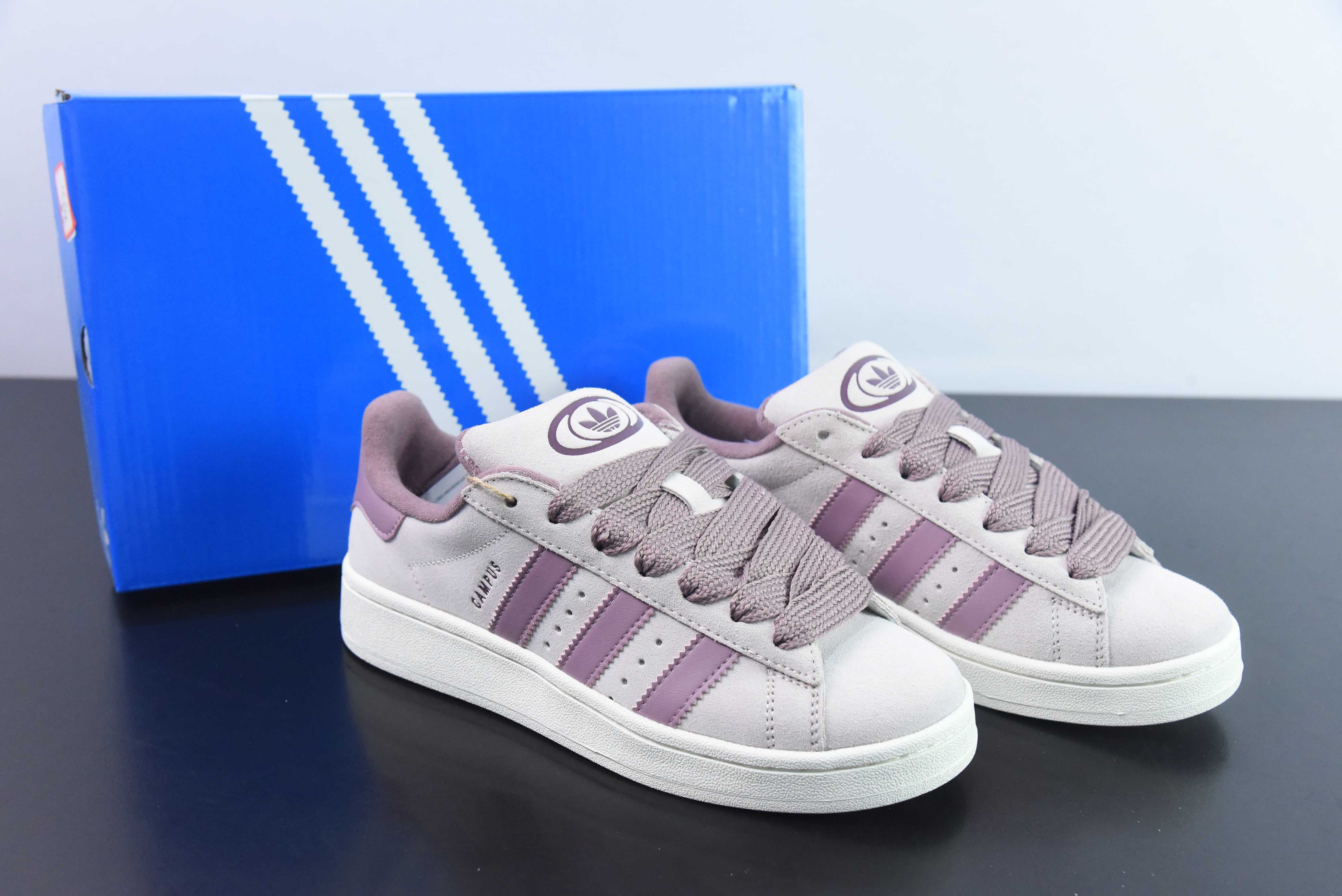 애드 오리지널스 캠퍼스 00S 아디다스 샴록 레트로 캐주얼 미끄럼 방지 내마모성 로우탑 보드 슈즈 아이템 번호: ID6139 퍼플 핑크 사이즈: 36-41