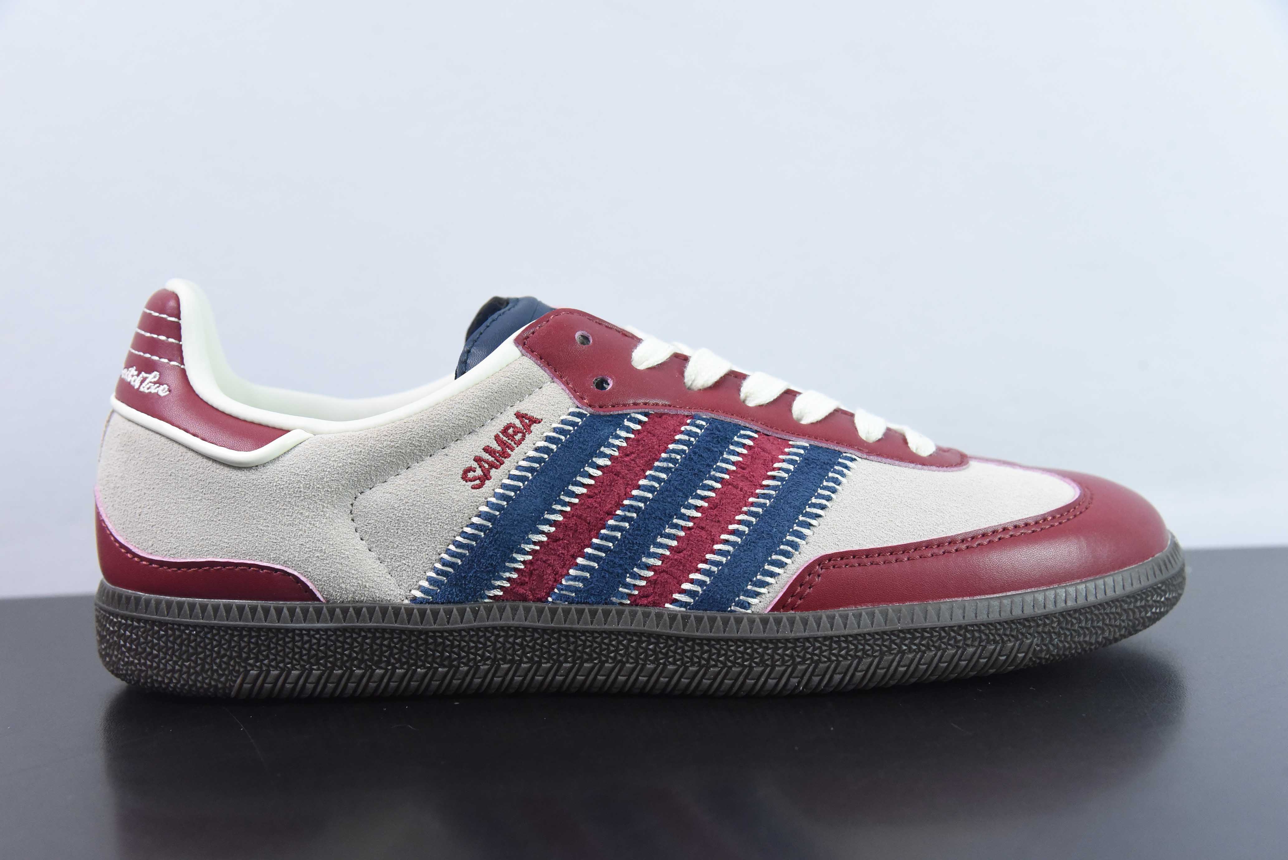 노타이틀 x AD 오리지널스 삼바 아디다스 조인트 레트로 삼바 슈즈 ID6023 카키 블루 와인 레드 사이즈: 36-45