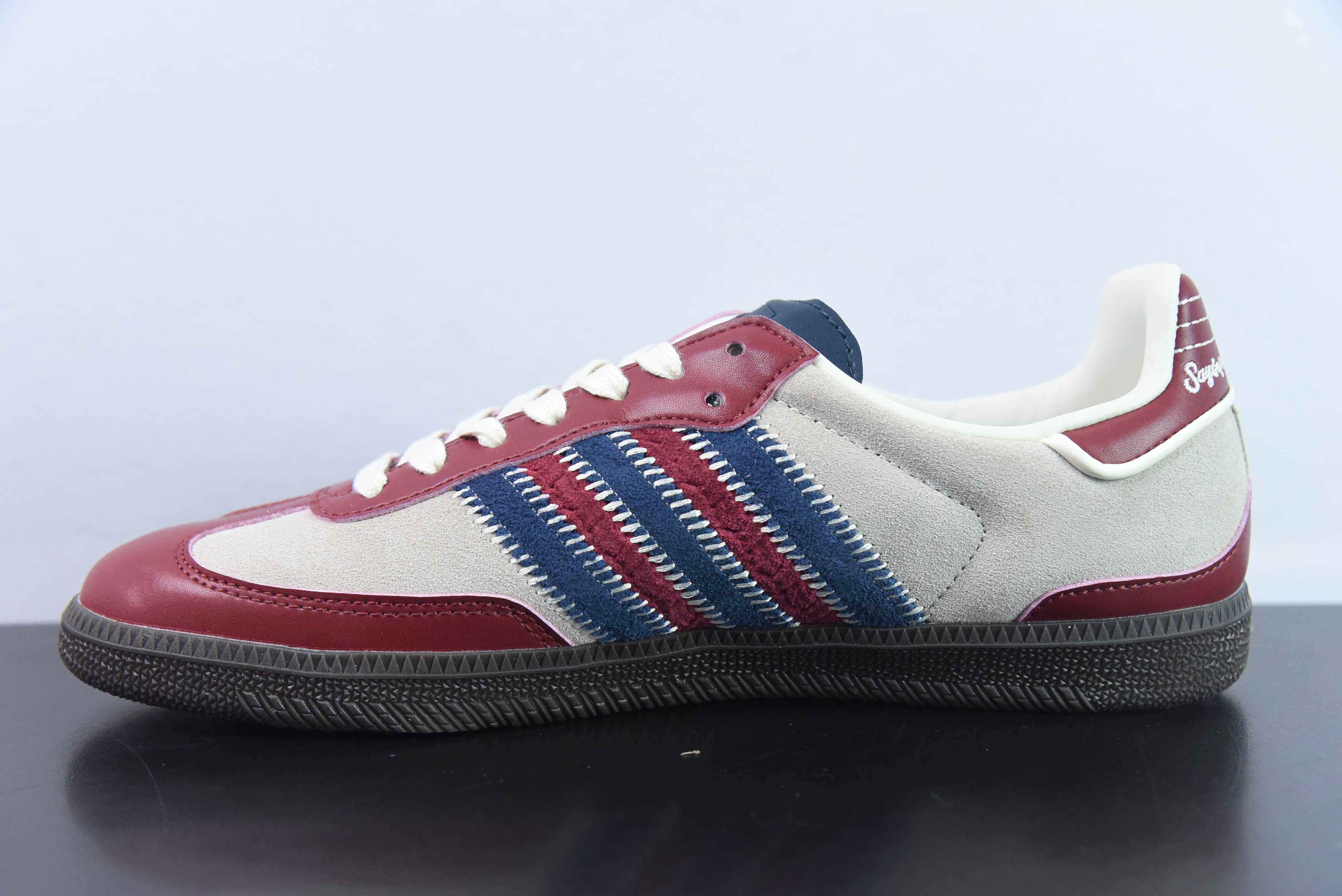 노타이틀 x AD 오리지널스 삼바 아디다스 조인트 레트로 삼바 슈즈 ID6023 카키 블루 와인 레드 사이즈: 36-45