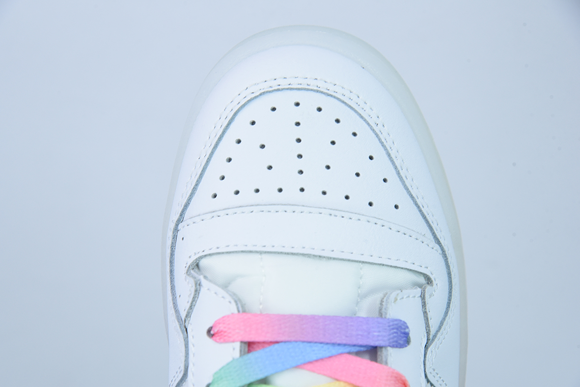 오리지널스 포럼 84 로우 로마 벨크로 로우탑 레트로 레이스업 캐주얼 트레이너 화이트 레인보우 그라데이션 크리스탈 젤리 바닥 품목 번호: GX2722 사이즈: 36-40