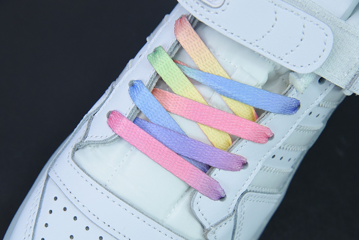 오리지널스 포럼 84 로우 로마 벨크로 로우탑 레트로 레이스업 캐주얼 트레이너 화이트 레인보우 그라데이션 크리스탈 젤리 바닥 품목 번호: GX2722 사이즈: 36-40