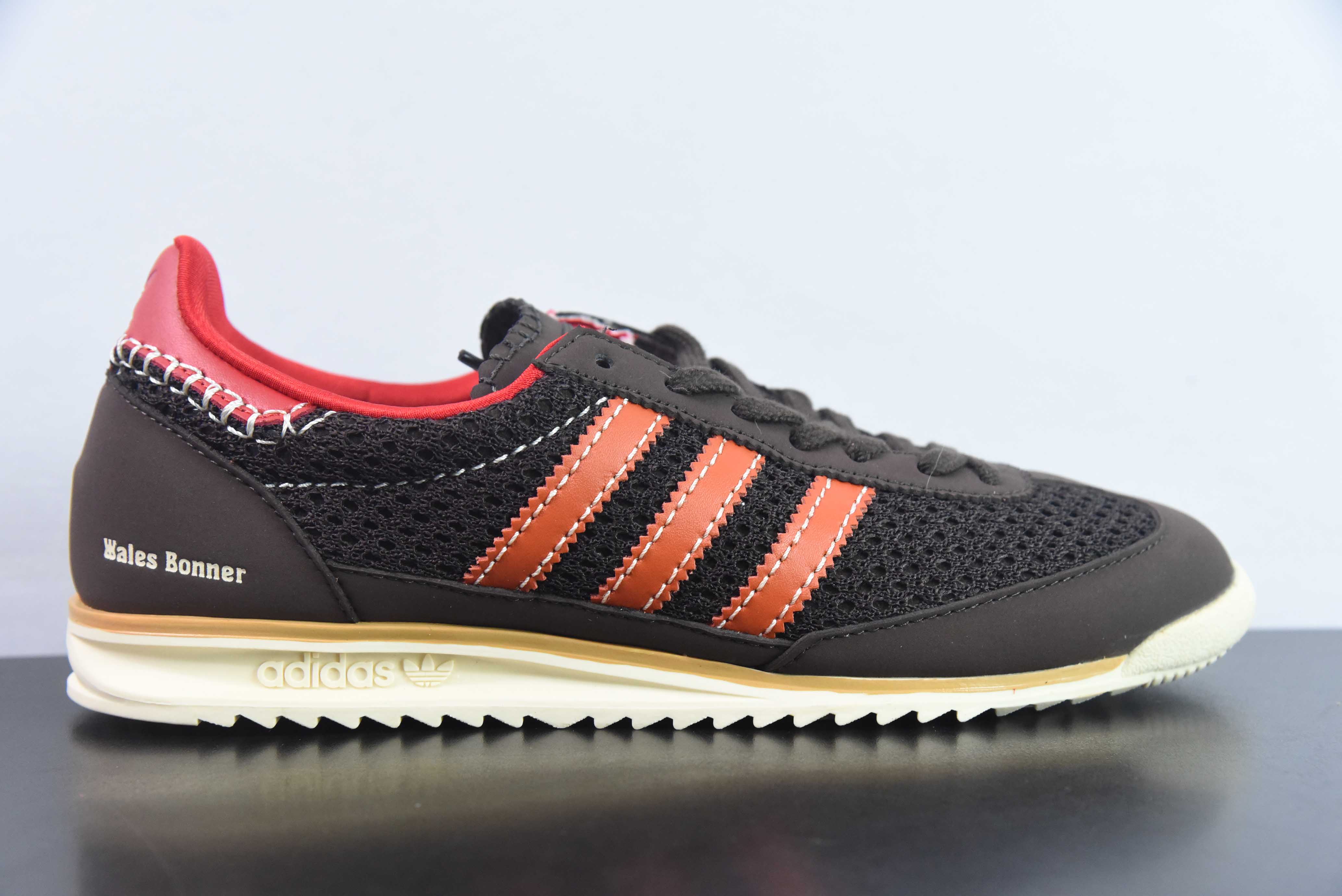 웨일즈 보너 x 아디다스 아디다스 SL72 니트 브라운 니트 슈즈 공동 브랜드 다크 브라운 오렌지 레드 IE1664 사이즈: 36-45