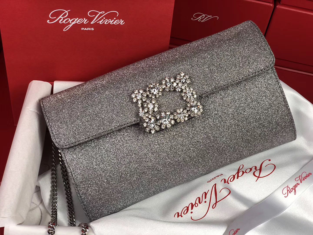 로저비비에 플라워 펄 클러치&숄더 24CM R30440