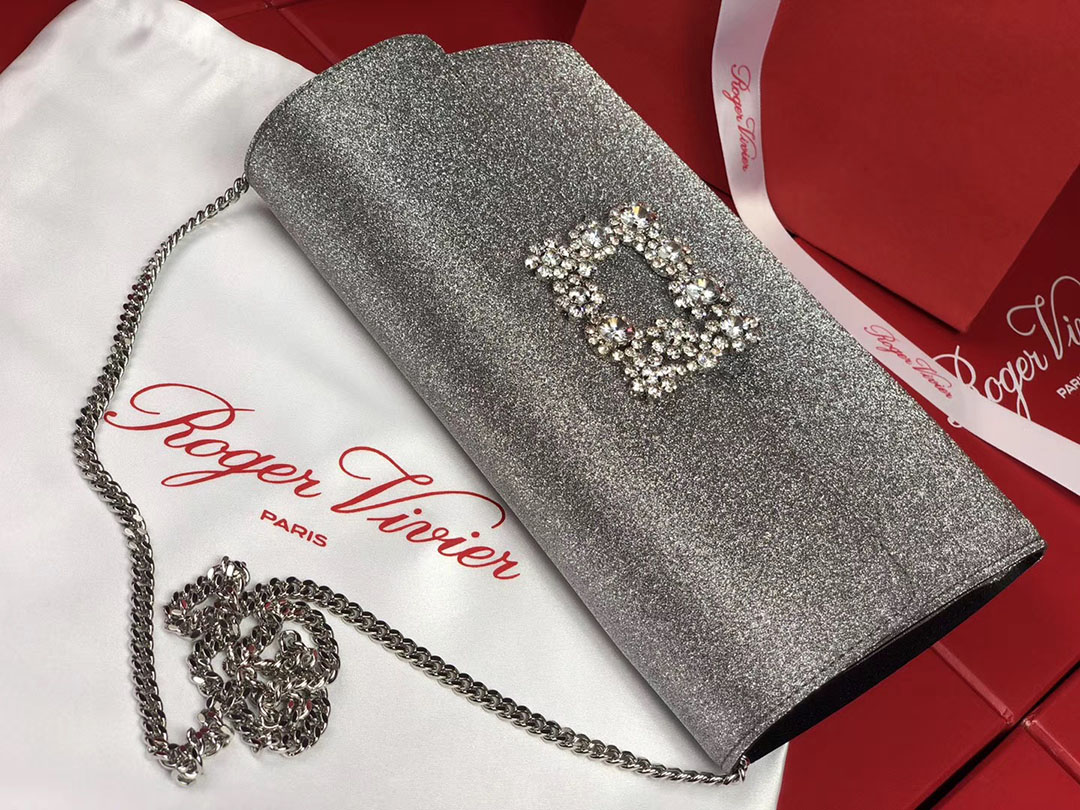 로저비비에 플라워 펄 클러치&숄더 24CM R30440