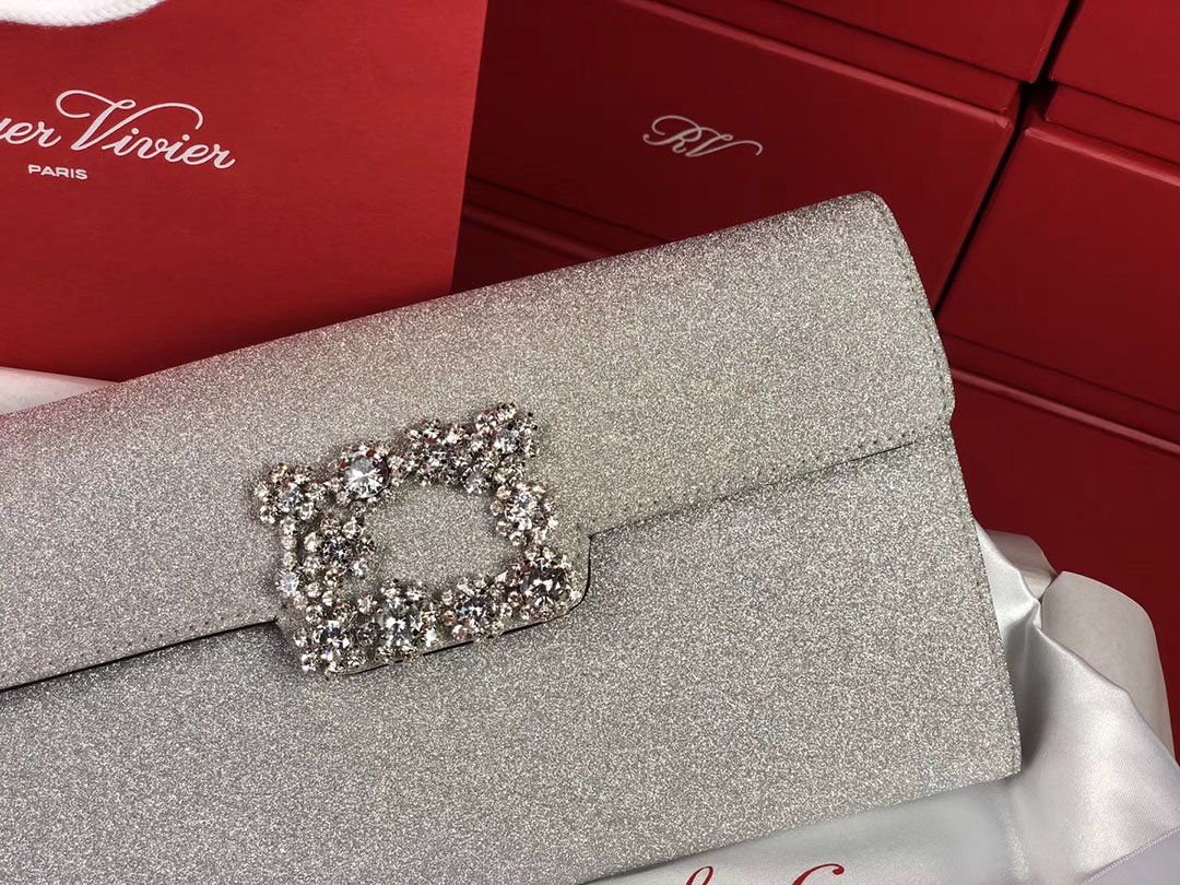 로저비비에 플라워 펄 클러치&숄더 24CM R30440