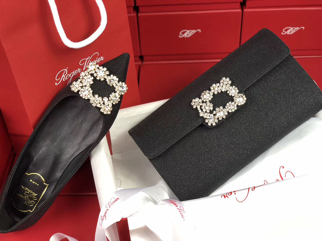 로저비비에 플라워 펄 클러치&숄더 24CM R30440