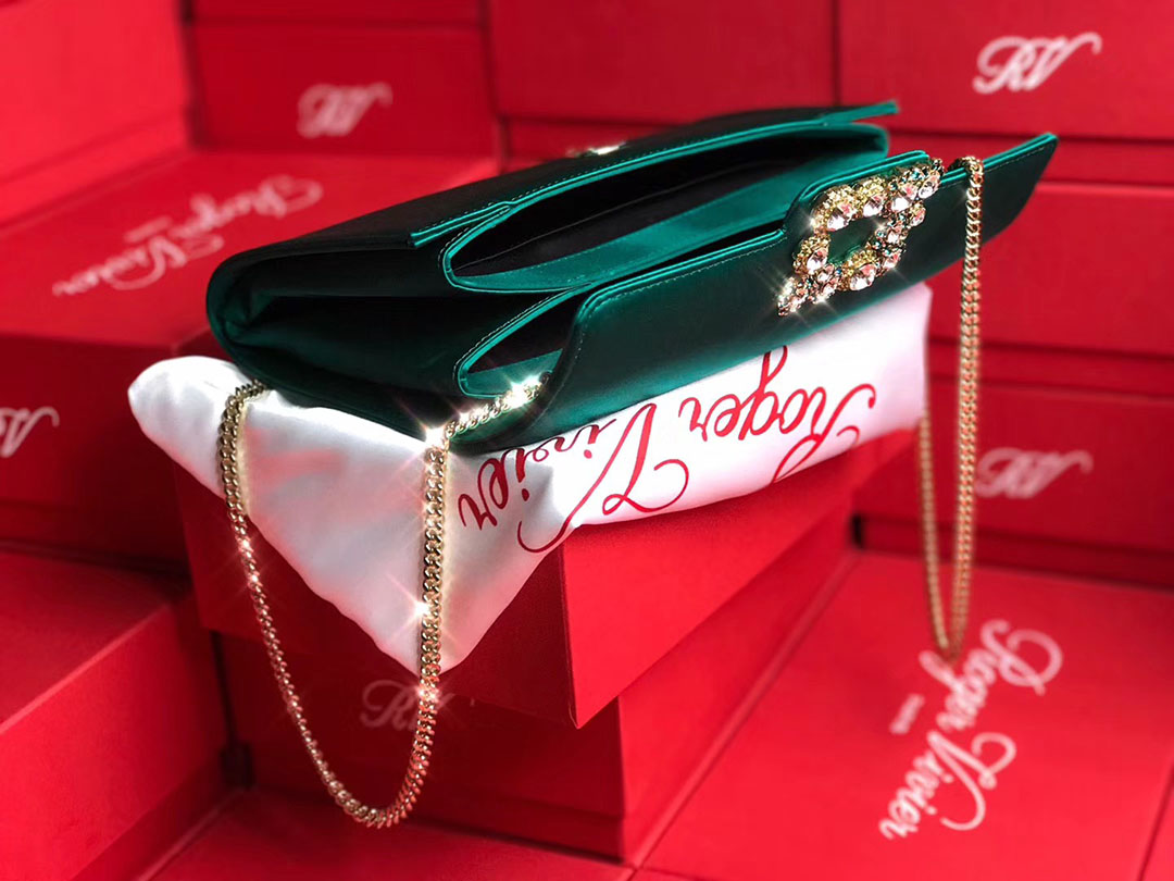 로저비비에 플라워 새틴 클러치&숄더 24CM R30440