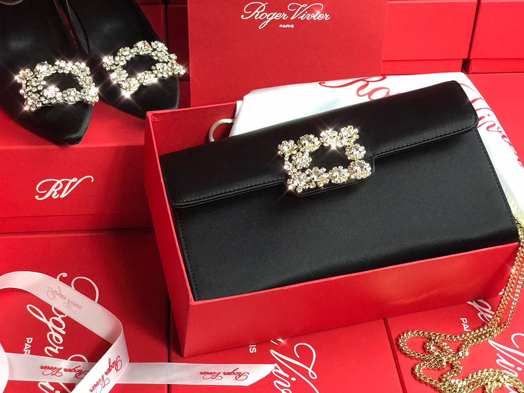 로저비비에 플라워 새틴 클러치&숄더 24CM R30440