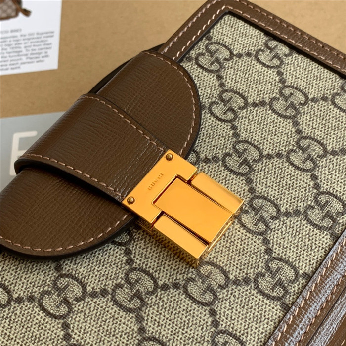 GUCCI 구찌 GG 수프림 캔버스 클래스프 사각 미니백 614368 신상