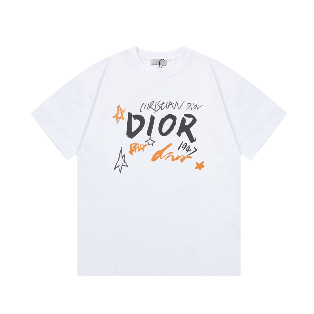 DIOR 디올 그래피티 폼 프린트 쇼트 슬리브