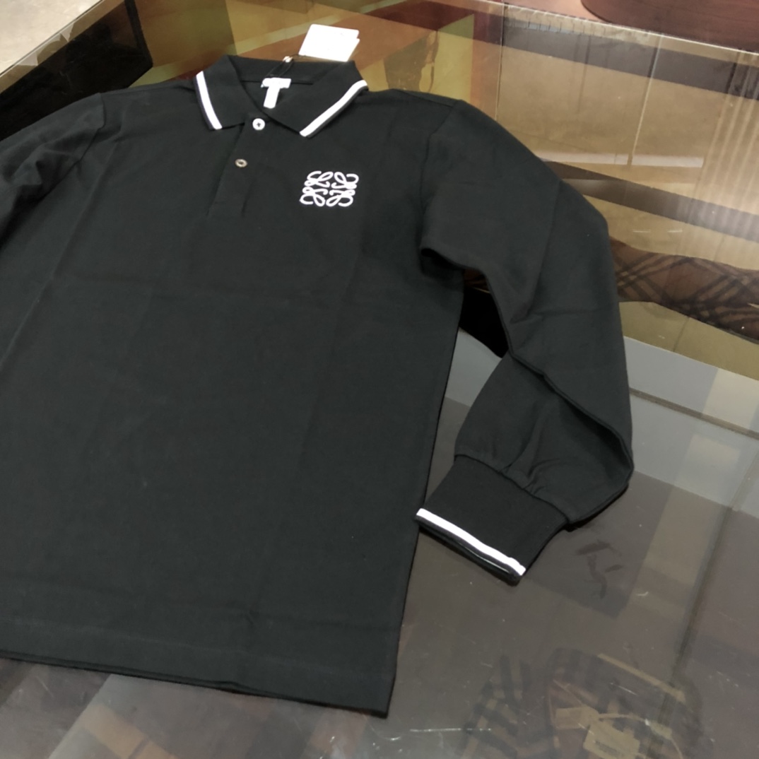 가슴에로고스탭패턴R&W롱슬리브폴로