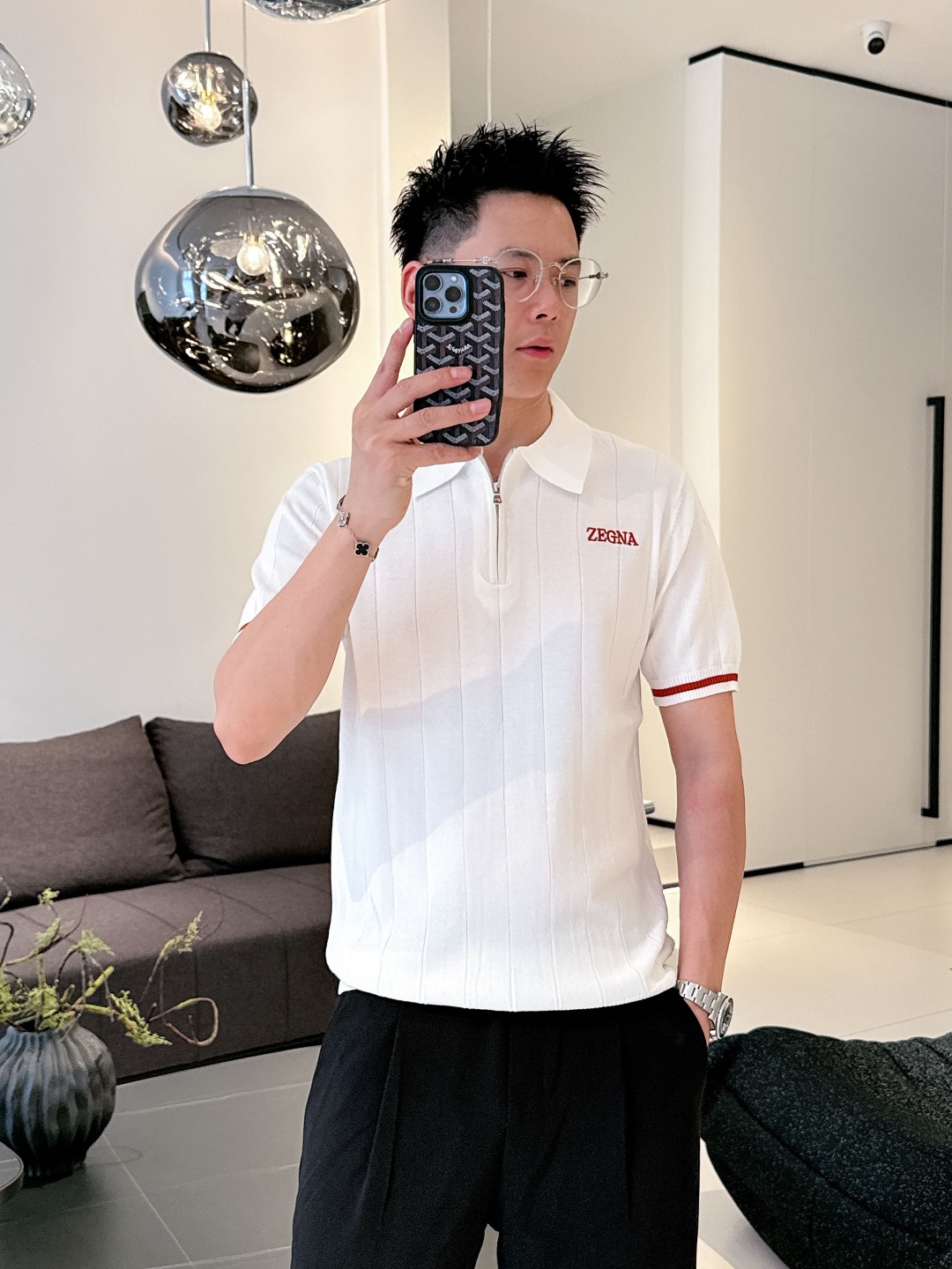 몽클레르픽셀라벨폴로셔츠