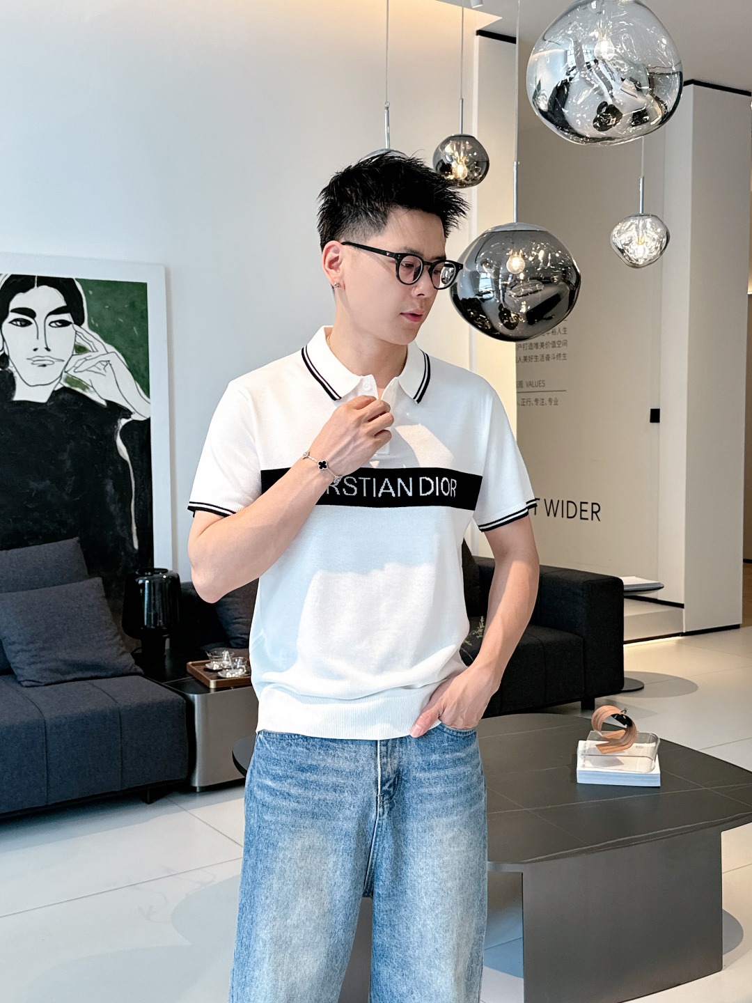 몽클레르픽셀라벨뉴폴로셔츠