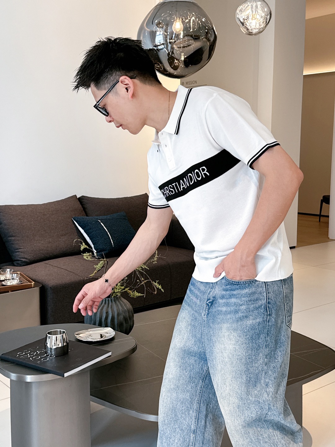 몽클레르픽셀라벨뉴폴로셔츠