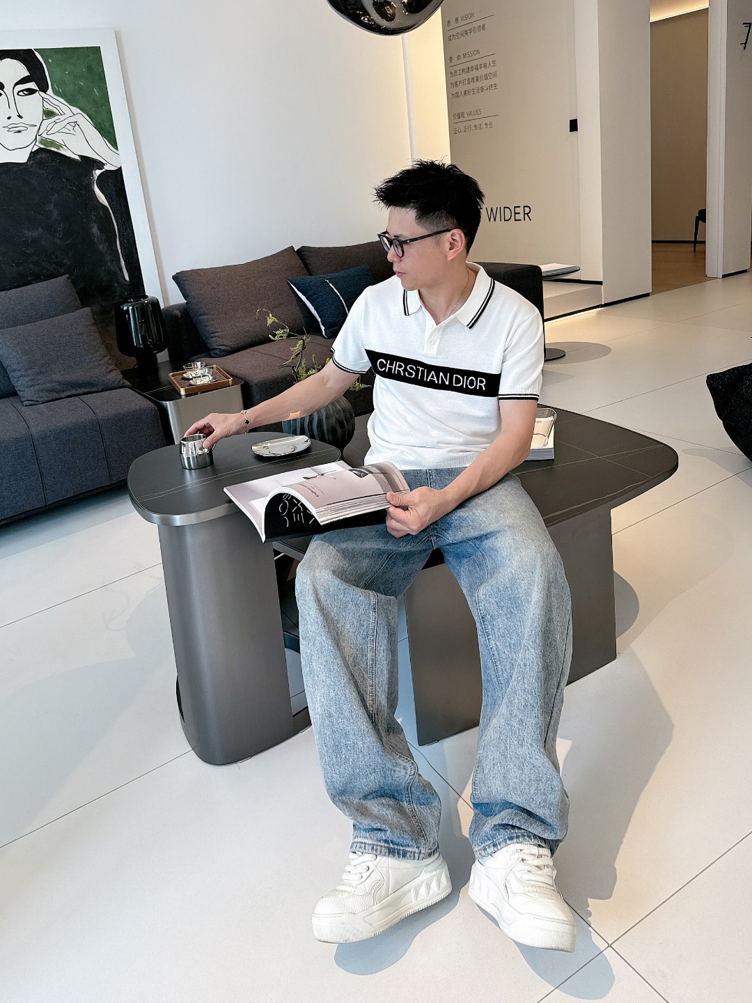 몽클레르픽셀라벨뉴폴로셔츠