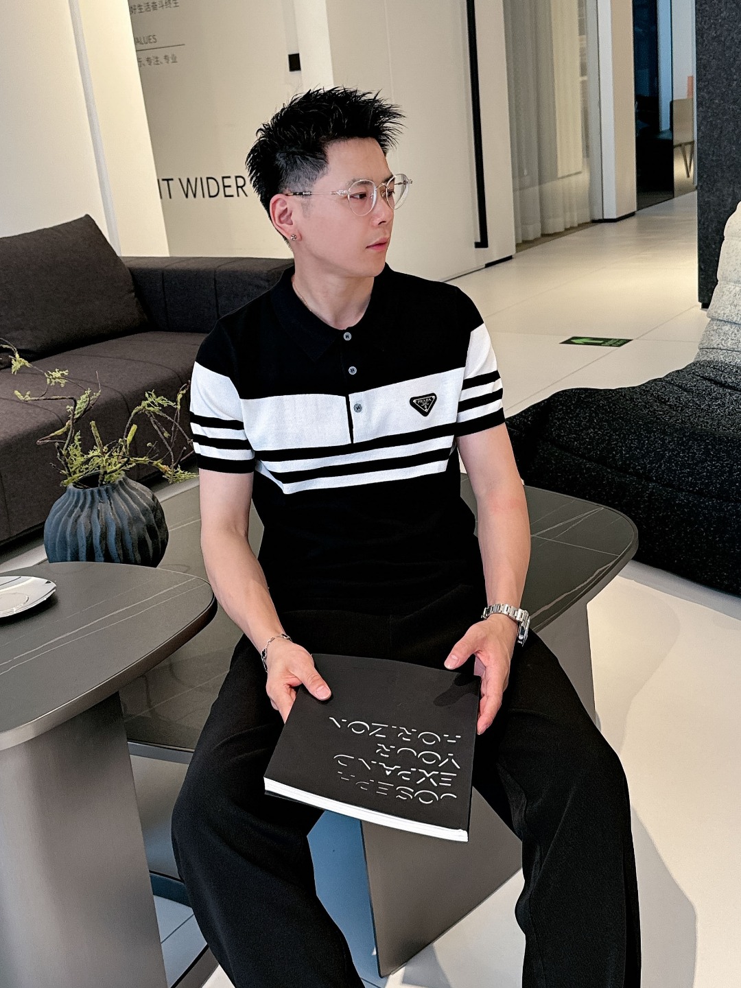 몽클레르픽셀라벨뉴폴로셔츠