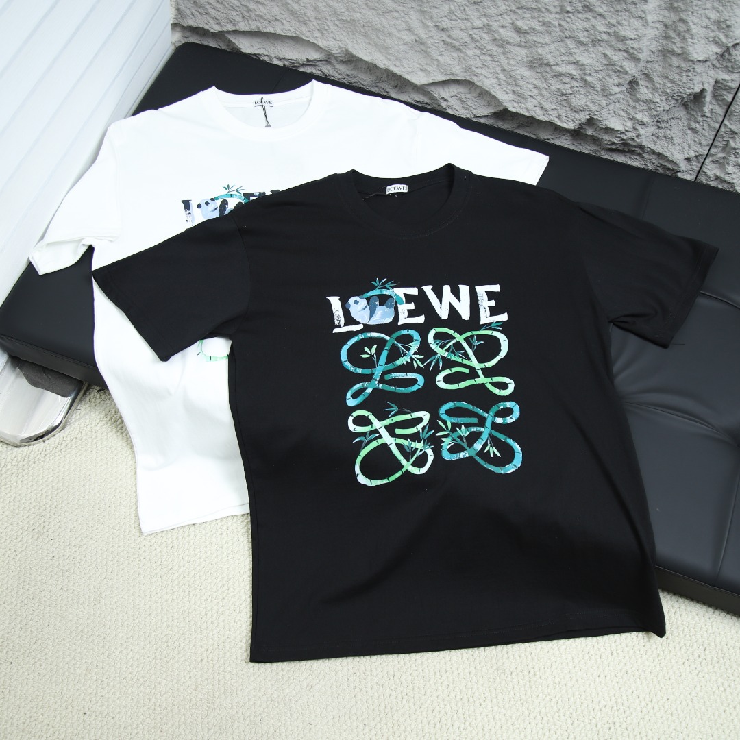 2025ss 봄 신상 로에베 / 로에베 백 라운드넥 반팔 티셔츠 모델 번호: LOE008