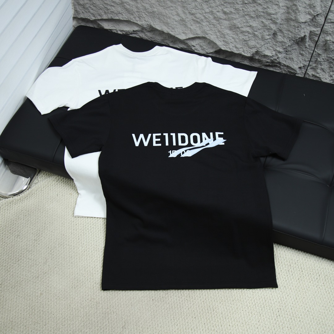2025ss 봄 신상 WE11DONE / 웰던 백 라운드넥 반소매 티셔츠 모델 번호: WE0008