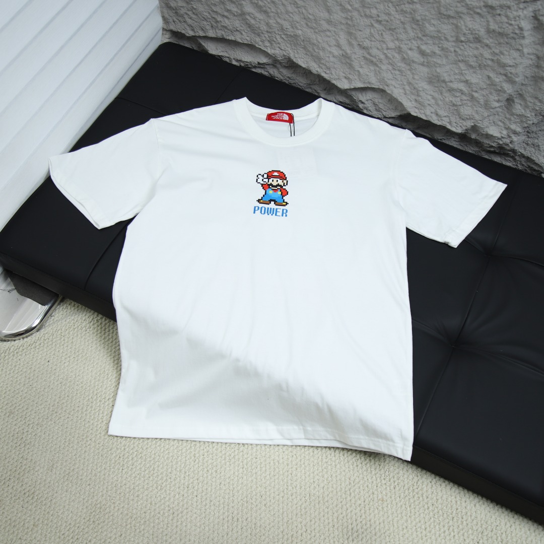 2025ss 봄 신상품 더노스페이스 더노스페이스 100 라운드넥 반팔 티셔츠 슈퍼마리오 모델 번호: BM0011