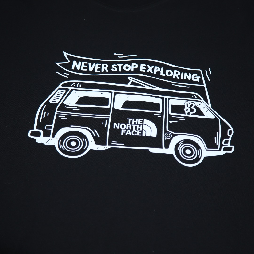 2025SS 봄 신상 노스페이스 더노스페이스 라운드넥 반팔 티셔츠 버스 프린트 모델 번호: BM0033